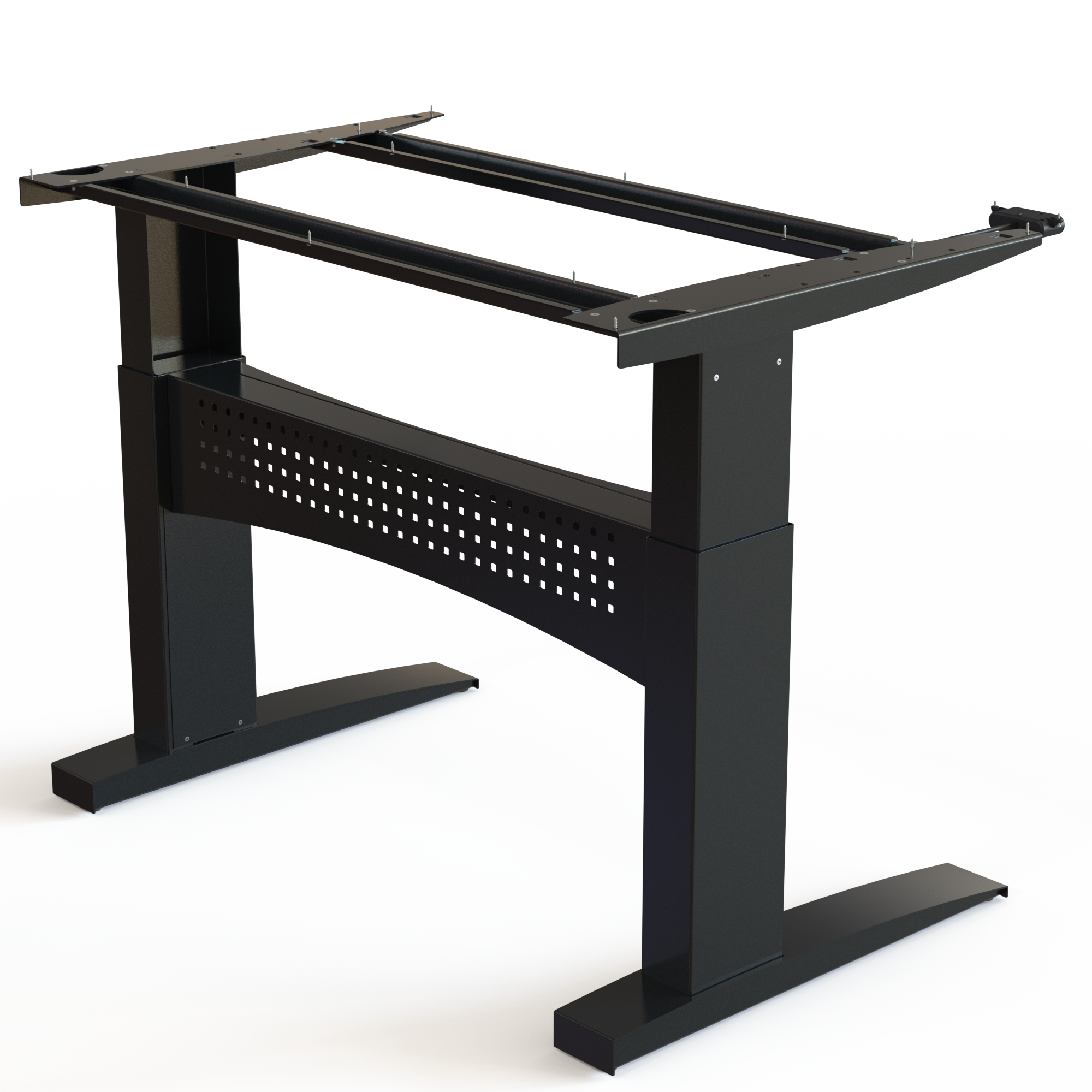 Cadres de bureau réglables en hauteur | Largeur 116 cm | Noir