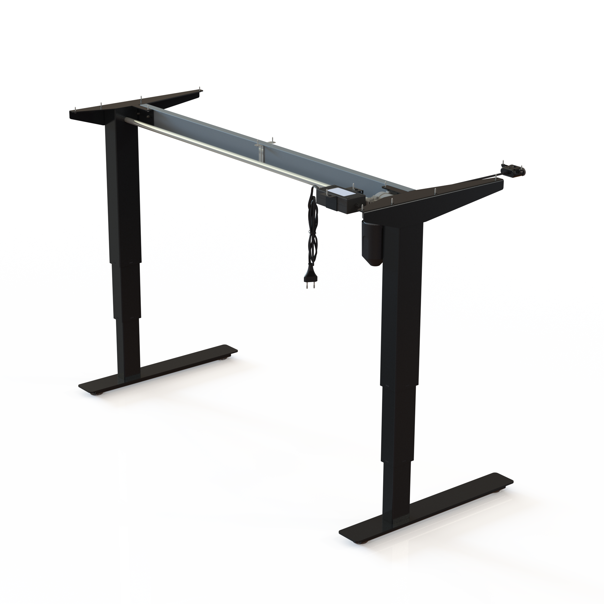 Cadres de bureau réglables en hauteur | Largeur 129 cm | Noir