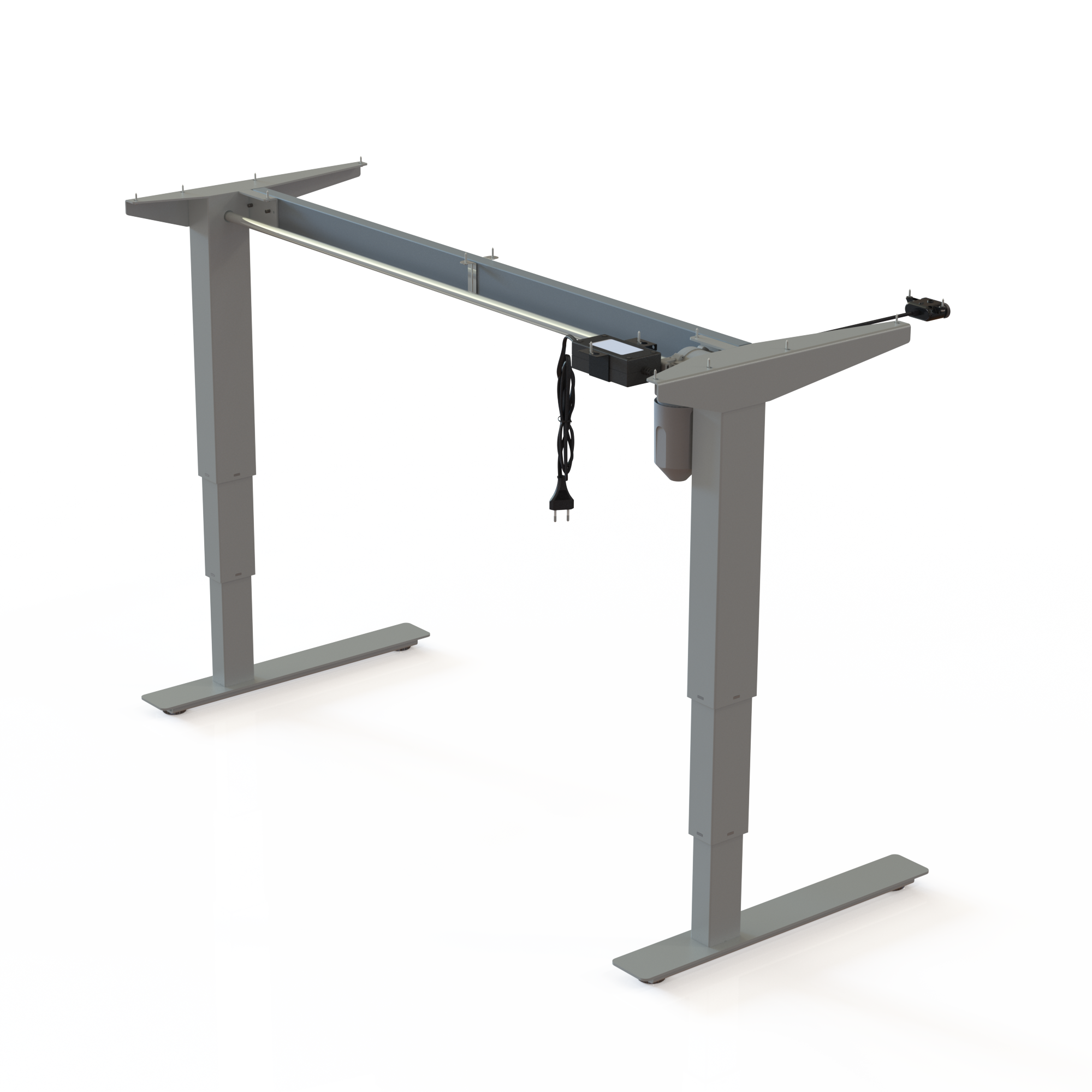 Cadres de bureau réglables en hauteur | Largeur 129 cm | Argent