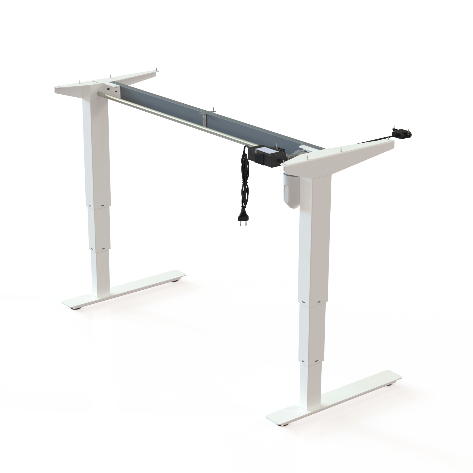 Cadres de bureau réglables en hauteur | Largeur 129 cm | Blanc