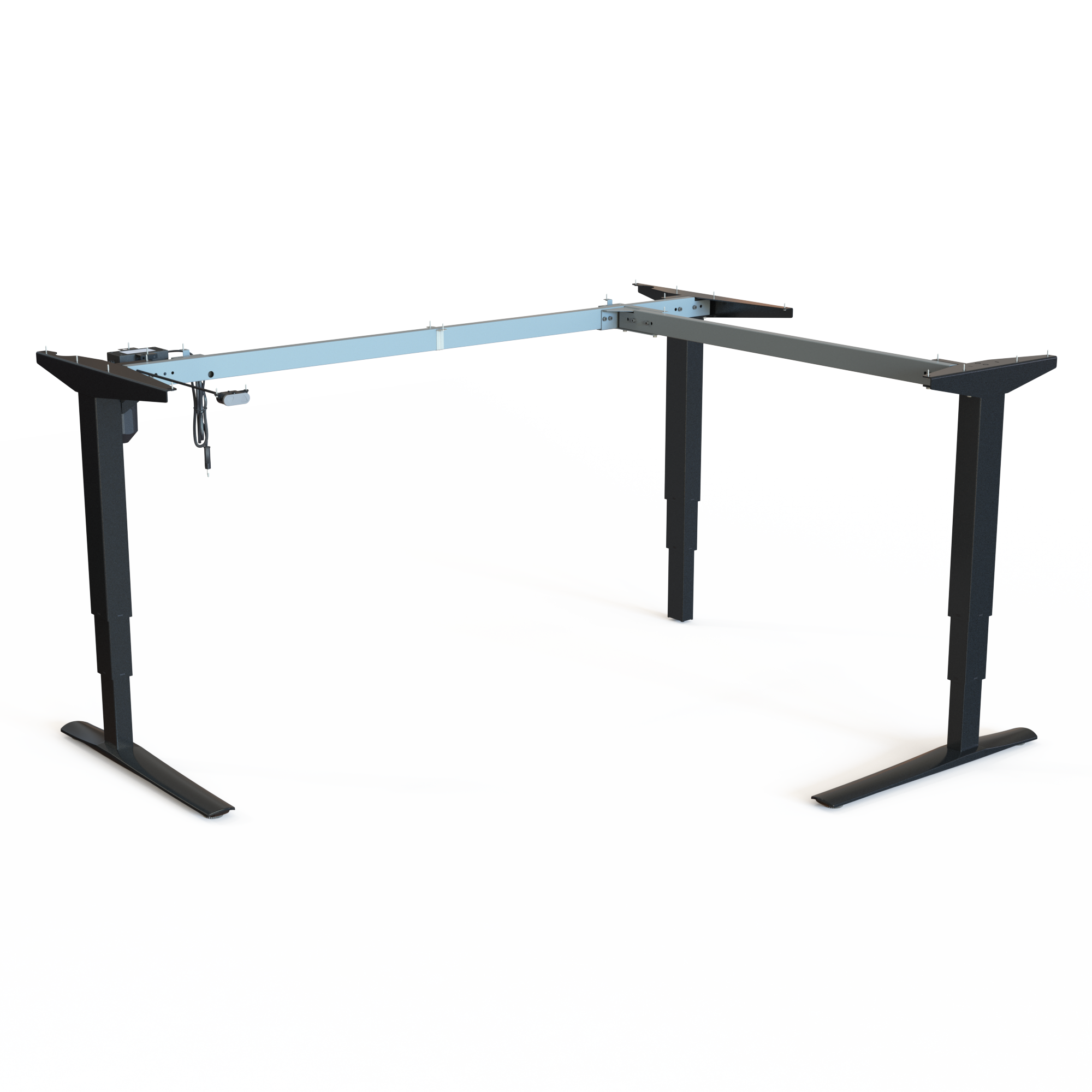 Cadres de bureau réglables en hauteur | Largeur 172 cm | Noir