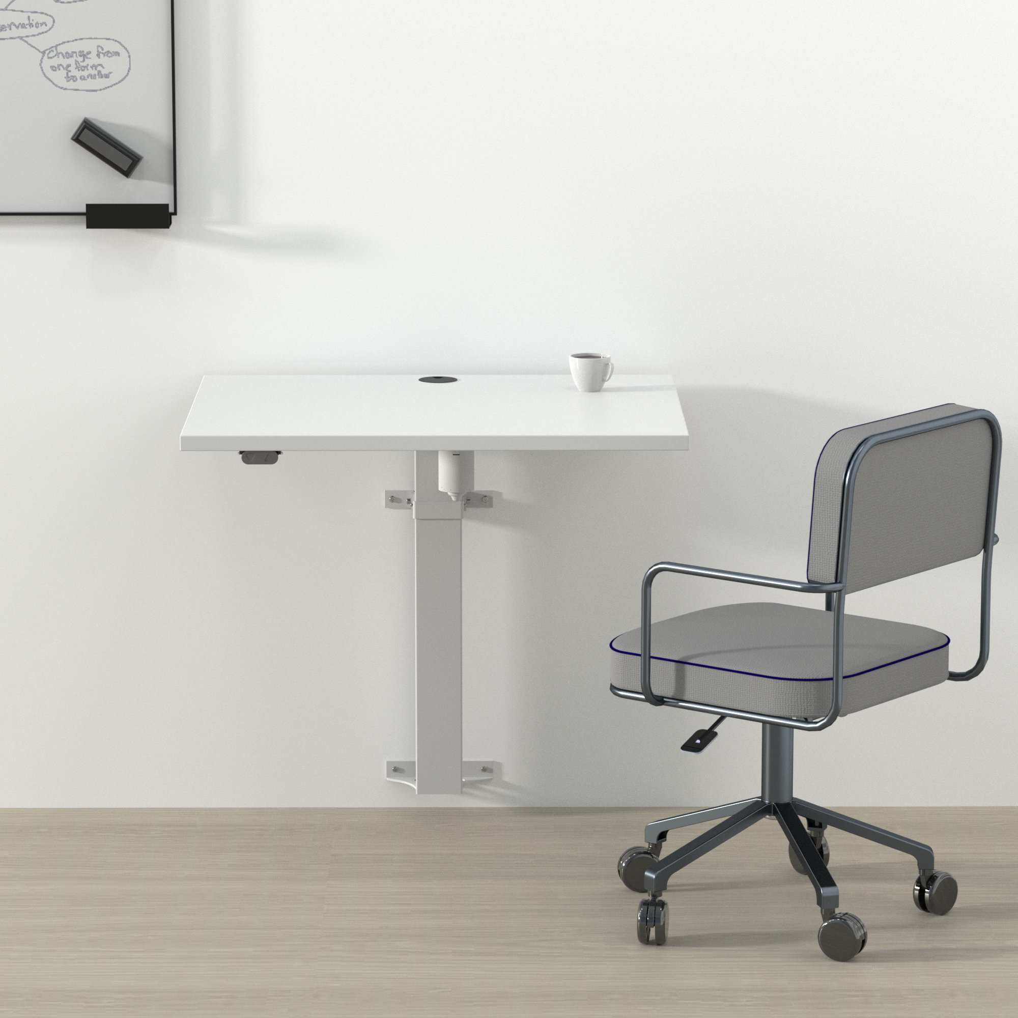 Cadres de bureau réglables en hauteur | Largeur 54 cm | Blanc